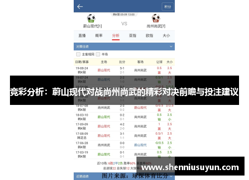 竞彩分析：蔚山现代对战尚州尚武的精彩对决前瞻与投注建议